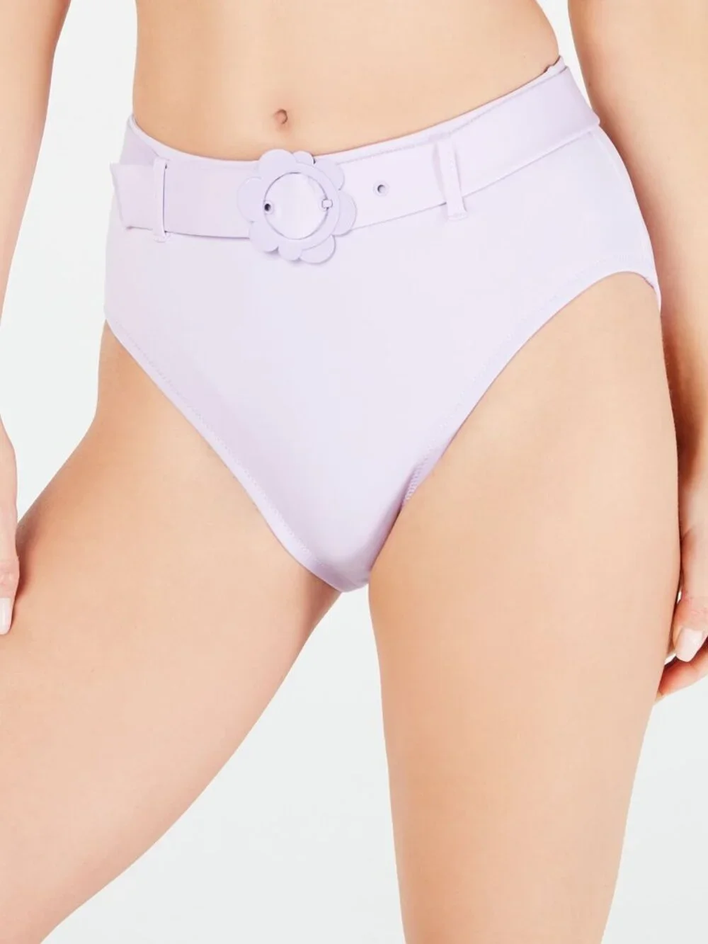 Kate Spade New York Womens Buckle High Waist Bikini Bottoms